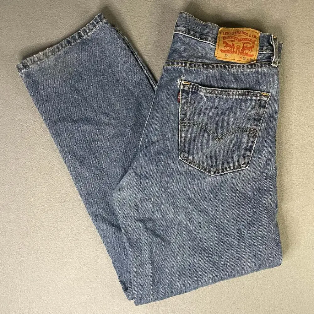 Levi's 550 Blue Relaxed straight Leg Denim Jeans Size Men’s W32 L30